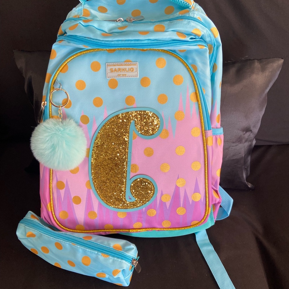Kids Backpack with Gold and Blue Accents